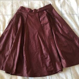 Forever 21 Burgundy Skater Skirt